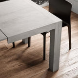 Mobili Fiver, Iacopo Extendable Dining Table, 55.1(86.6) x35.4 in, Concrete Effect