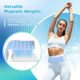 BECOJADDE Wrist Weights Ankle Weights for Women 1 Pair (1.1 lb Each) Silicone Magnetic Leg Arm Weighted Bracelet for Home Yoga Pilates, Blue Cream