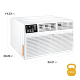 Whirlpool 14,000 BTU 230V Through-the-Wall Air Conditioner with Supplemental Heat, Dehumidifier and Remote, Wall AC Unit for Apartment, Living Room and Large Rooms up to 700 Square Feet in White