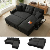 KCGKCG 82" L Shaped Sleeper Sofa Bed, Pull Out Sectional Couch with Storage Chaise/Reclining Backrest