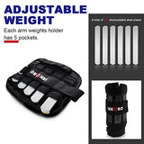 Wrist Ankle Weights with Removable Steel Bars, 1 Pair Adjustable Arm Leg Weights for Men and Women, No Leakage Design, Weighted Wrist Bands for Walking Jogging Yoga Pilates