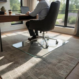 Vitrazza Glass Office Chair Mat 45x53, Chiaro, for Carpet & Hard Floors
