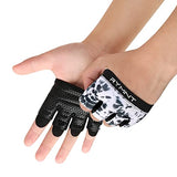 RYMNT Minimal Workout Gloves,Short Micro Weight Lifting Gloves Grip Pads with Full Palm Protection & Extra Grip, Tie Dye White.Small