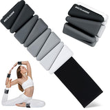 BECOJADDE Ankle Weights for Women Wrist Weights Set of 2 (2 lb Each) Adjustable Arm Leg Weight for Womens Men Suitable, Gradient Black