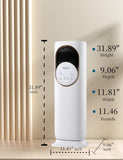 Hiluce 4-IN-1 Tower Fans that Blow Cold Air for Bedroom, Bladeless Fan and Heater Combo,28 ft/s Quiet Swamp Cooler Fan with Ice Packs,180° Oscillating,2 Heating & 3 Cooling Speed, 9H Timer