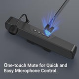 One-Touch Mute Microphone, Stereo & Bass, Easily Clamps to Monitor, Compatible with PC, MAC, Laptop