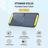 VTOMAN Jump 600X Portable Power Station with 110W Solar Panel, 600W/299Wh LiFePO4 Battery Solar Generator, 1200W AC Outlet, PD 60W USB-C, 3x Regulated 12V/10A DC for RV, Outdoor Camping, Home Backup