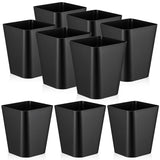 SHENLIU 9 Pack 2 Gallon Trash Can, Black Small Garbage Can Bulk Bathroom Trash Bin