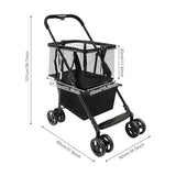 Folding Shopping Cart, Grocery Cart with Removable Basket, Removable Shopping Bag with Carry Strap