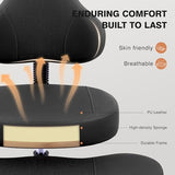 AtHope Cross Legged Office Chair, Criss Cross Desk Chair ADHD Meditation Kneeling Yoga Seat with Adjustable Height, Lumbar Support, Wider Footrest and Wheels (Black)