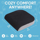 Large Seat Cushion (19” x 17” x 3”) Memory Foam for Office Chair, Wheelchair Cushions, Floor Pillow | Cushion Back Pain