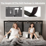 LUCKLIFE Floating Bed Frame Queen Size with Adjustable Headboard and Smart LED Lights, Upholstered Bed Frame with RGB Lights, Modern Metal Bed, Easy Assembly, Under-Bed Storage, Bedroom