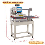 PUQEOAO Heat Press 16x24 Machine: Pneumatic Dual Platen Heat Press with Portability Stand & Up-Sliding Function - Large Format