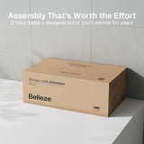 BELLEZE Book Shelf 72" Tall Arched Bookcase with Storage