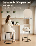 MOLENE 360° Swivel Bar Stools Set of 4, 26" H Modern Linen Counter Height Barstools