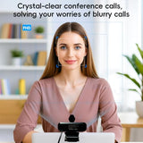 1080P Webcam PC Webcam with Microphone and Physical Privacy Cover, Noise-Canceling Microphone, Auto Light Correction