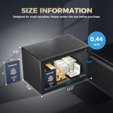 ANBEGE Biometric Safe Box, 0.44 Cu Ft Fingerprint Safe with Keypad & Key Access, Hidden Security Safe for Cash, Jewelry & Valuables, Home, Office, College Dorm