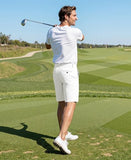 GINGTTO Mens Dress Shorts 9 Inch Inseam Slim Fit Golf Shorts Men Stretch White Chino Shorts 36