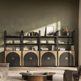 BELLEZE Book Shelf 72" Tall Arched Bookcase with Storage