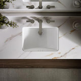KOHLER 2214-0 Ladena Rectangular Undermount Bathroom Sink With Curved Bottom, 20-7/8" W X 14-3/8" L, White