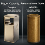 Gold Commercial Trash Can - 42L Heavy Duty Stainless Steel Garbage Bin with Lid & Liner