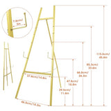 2 Pack Gold Easel Stand for Wedding Sign, Heavy Duty Metal Display Easel with Adjustable Chain
