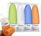 Dot&Dot Leak Proof Travel Bottles - Tubes for Liquid TSA Approved 3oz Silicone Toiletries Travel Shampoo & Conditioner Containers with Labels