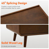 25.43" Nightstands Set of 2 with Leg Walnut Night Stand Set 2 for Bedrooms