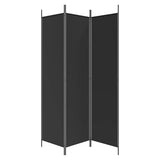 Zexlorith 3-Panel Room Divider, Folding Fabric Privacy Screen, Black