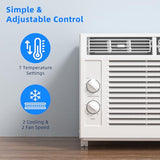 Antarctic Star 5,000 BTU Small Window Air Conditioner Unit Cool Up to 150 Sq.ft, Window AC Unit with Cool and Fan Mode, Quiet Operation, Adjustable Window Fit, Intuitive Mechanical Controls, White