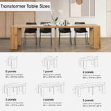 Transformer Table - Solid Wood Extendable Dining Table, Seats 2-12, Expandable Dining Room Table, Space-Saving Furniture, Expandable Dining Furniture, Natural (Table Only)