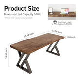 SXXjiaju Solid Wood Desk 55 inches, Home Office Computer Desk Wooden Rustic Writing Desk Metal