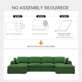 KISLOT 138" Boneless Cloud Couch,Sectional No Assembly Required
