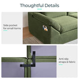 LINSY HOME 109" Modular Couch Modern Boneless Cloud Couch, U Shaped Sofa with Movable Ottomans