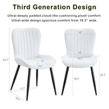Dining Chairs Set of 4,White Leather Dining Chair Upholstered