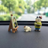 RCAGCAT Cute Cat Figurine Set, Mini Cat Decor for Desk, Office Home Garden Dashboard Decorations