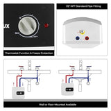 CAMPLUX Electric Hot Water Heater 6.5 Gallons, Mini Tank Water Heaters Electric 120V 1440W, Easier Using with Adjustable Thermostat, Save Time, UL Listed