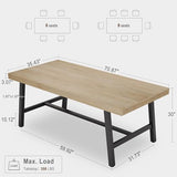 Rustic Dining Table for 6-8 People, 70” Long Rectangle Kitchen Table, Industrial Farmhouse Wooden Kitchen Tables, Home