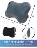 Zyllion Shiatsu Back and Neck Massager with Heat - 3D Electric Kneading Deep Tissue Massage Pillow for Muscle Pain Relief, Slate, ZMA-13