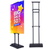 Heavy-Duty Weighted Base Poster Stand - Adjustable Double-Sided Display up to 80 inches