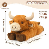 Cuckool Bull Stuffed Animals, Microwavable Stuffed Animals Adorable Fluffy Bull Plush for Warmth & Comfort, Heatable Coolable Lavender Scent Toys, Cute Soft Plushies Gift for Kids Boys Girls & Adults