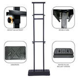 Heavy-Duty Weighted Base Poster Stand - Adjustable Double-Sided Display up to 80 inches