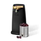 Electric Can Opener with Auto-Turn Operation for Standard & Tall Cans, Stainless Steel Blade for Easy Kitchen Counter Use (Black)