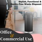 Max Manufacturing Large Commercial 75L/ 20 Gallon Trash Can - Premium Black Steel Open Top Trash Bin for Home, Office & Restaurant