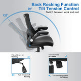 Office Chair Ergonomic Desk Chair, Computer PU Leather Home Office Chair, Swivel Mesh Back Adjustable