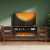 Fireplace TV Stand for 80” TVs, Walnut