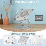 Laptop Cooling Stand with 3 Speed Fan, Adjustable Height Laptop Stand for Desk