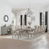Extendable Dining Table Set for 10–12 People, Large Dining Room Set