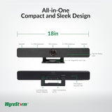 4K Conference Room Camera with AI Auto Framing, Presenter & Speaker Tracking, 120° Wide-Angle Webcam, 5X Digital Zoom
