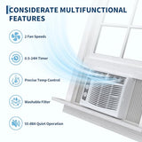 Garvee 5000 BTU Window AC Unit Cools 150 Sq Ft - Easy Mechanical Controls, 2-in-1 Cool/Fan Mode, Washable Filter, Easy Install, for Bedroom, Office, White